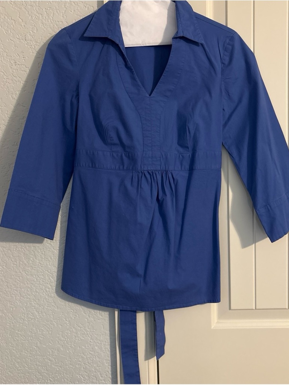 Royal Blue Collared V-Neck Tunic Maternity Top